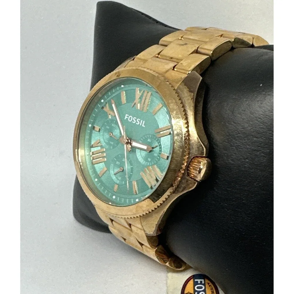 Fossil Cecile AM4540 Womens Gold Stainless Steel Quartz Chronograph Watch HME577